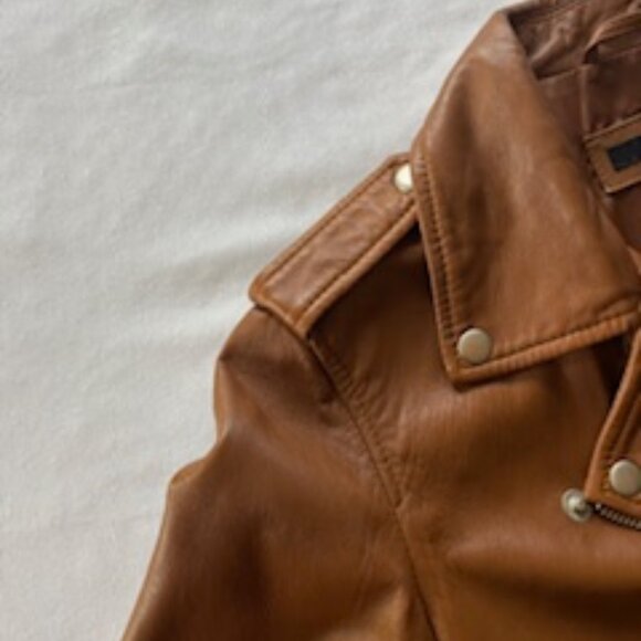 QUINCE Leather Moto Jacket – Cognac Brown – Small – NWOT - Picture 12 of 15
